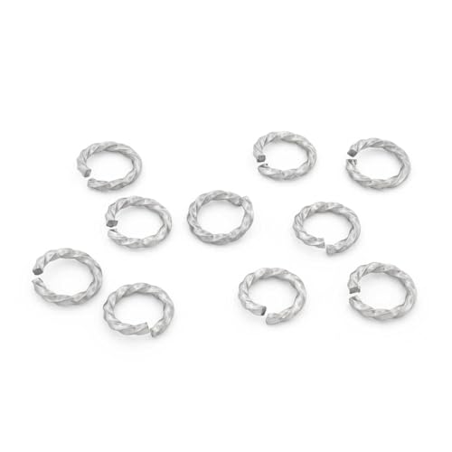 Vintageparts gewundene Binderinge 8 mm aus 304 Edelstahl unbeschichtet 10 Stück zum Schmuck selber machen, Schmuckzubehör für Halsketten und Armbänder von Vintageparts FACHHANDEL FÜR SCHMUCKZUBEHÖR