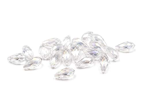 Vintageparts klare Glasschliffperlen als Tropfen mit Holo Effekt 13 mm 10 Stück DIY-Schmuck zum Schmuck selber machen von Vintageparts FACHHANDEL FÜR SCHMUCKZUBEHÖR