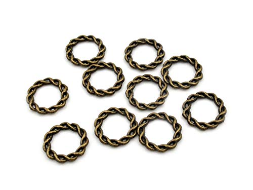 geflochtene Ringe in antik bronzefarben 15 mm 10er Set von Vintageparts DIY-Schmuck von Vintageparts FACHHANDEL FÜR SCHMUCKZUBEHÖR