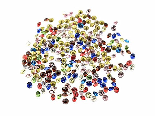 Vintageparts 100 Strasssteine im farbmix, 2 mm, DIY-Schmuck von Vintageparts