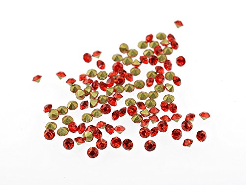 Vintageparts 100 Strasssteine in rot, 2 mm, DIY-Schmuck von Vintageparts