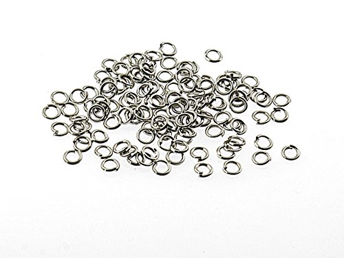 Vintageparts 200 Binderinge in Silber platiniert, 3 mm, DIY-Schmuck von Vintageparts FACHHANDEL FÜR SCHMUCKZUBEHÖR