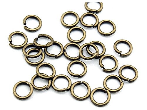 Vintageparts 50 Biegeringe in antik Bronze 6 mm Messing, DIY-Schmuck von Vintageparts