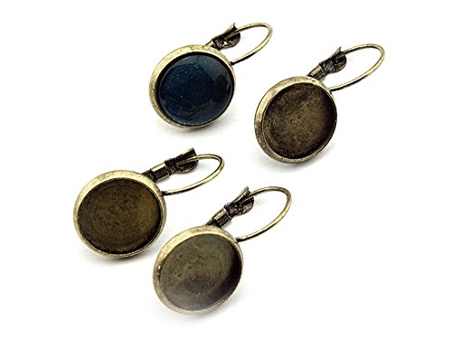 Vintageparts 6 Brisuren in antik Bronze für 12 mm Cabochon, DIY-Schmuck von Vintageparts