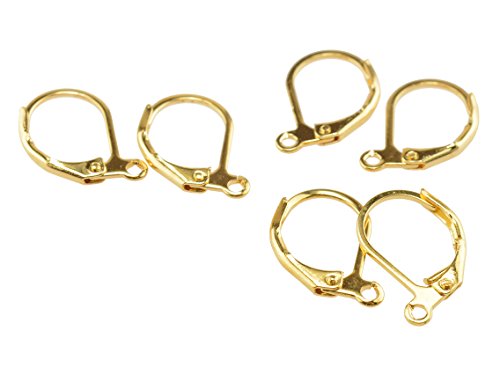 Vintageparts Brisuren/Klappohrringe aus Messing in goldfarben 10 Stück, DIY-Schmuck von Vintageparts