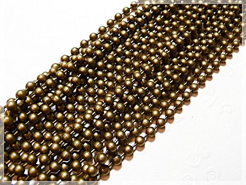 Vintageparts 1 m Kugelkette antik Bronze 3 mm, DIY-Schmuck von Vintageparts FACHHANDEL FÜR SCHMUCKZUBEHÖR