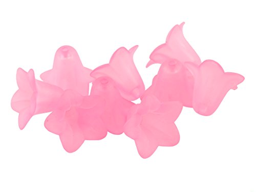Vintageparts 10 Blüten in rosa gefrostet, 18 mm, DIY-Schmuck von Vintageparts