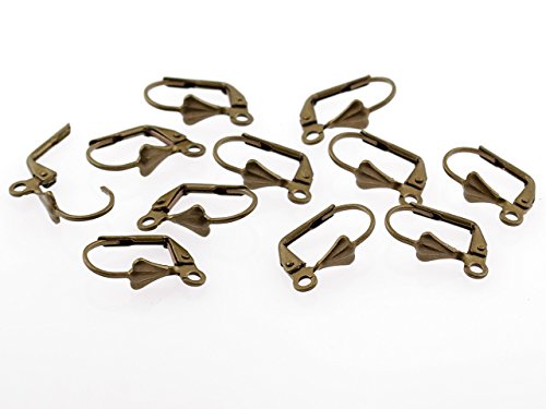 Vintageparts 10 Brisuren in Vintage Bronze Klappohrring, DIY-Schmuck von Vintageparts