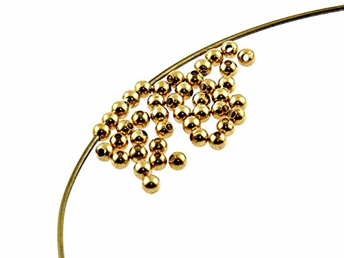 Vintageparts 100 kleine Zwischenperlen in goldfarben, 3 mm, DIY-Schmuck von Vintageparts