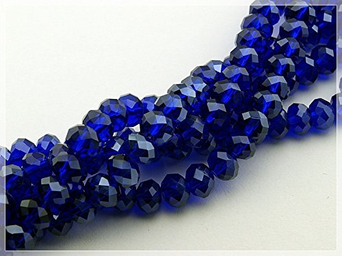 Vintageparts 12 Glasschliffperlen in Royalblau, 8 mm, DIY-Schmuck von Vintageparts