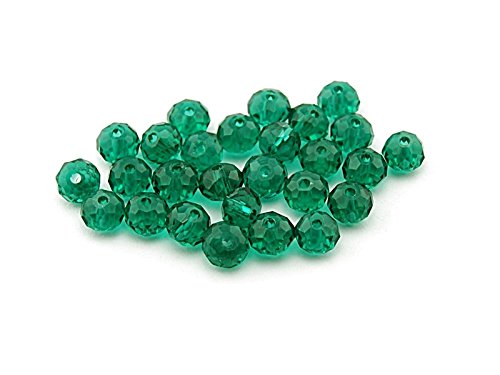 Vintageparts 20 Glasschliffperlen 6 mm in Emerald, DIY-Schmuck von Vintageparts