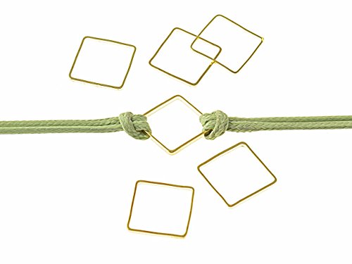 Vintageparts 20 Verbinder Square aus Messing in goldfarben, DIY-Schmuck von Vintageparts