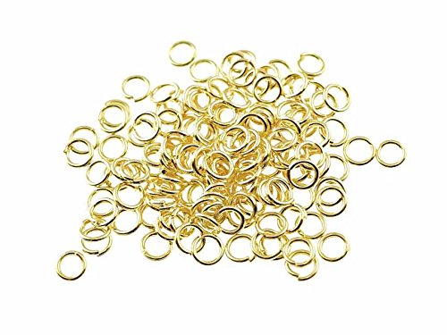 Vintageparts 200 Biegeringe in goldfarben, 3 mm, DIY-Schmuck von Vintageparts FACHHANDEL FÜR SCHMUCKZUBEHÖR