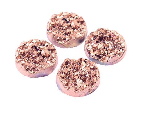 Vintageparts 4 Cabochons Eiskristalle in rosé, 12 mm, DIY-Schmuck von Vintageparts