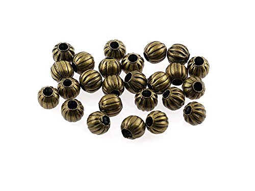 Vintageparts 50 Zwischenperlen in antik Bronze, 6 mm, DIY-Schmuck von Vintageparts