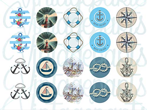 Vintageparts Motivbogen Nautic für 20mm Cabochons Schmuck selber Machen von Vintageparts FACHHANDEL FÜR SCHMUCKZUBEHÖR