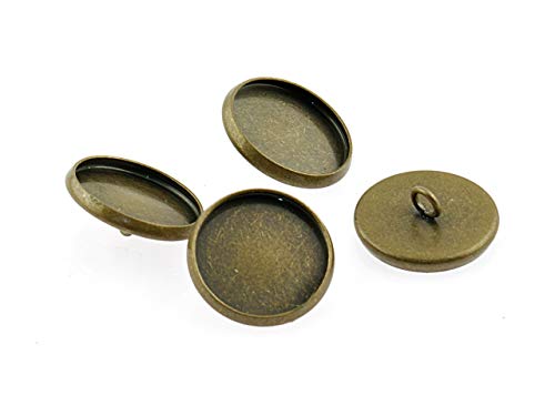 Vintageparts Rahmen als Knöpfe in antik Bronze für 14 mm Cabochons 2 Stück Schmuck selber Machen von Vintageparts FACHHANDEL FÜR SCHMUCKZUBEHÖR