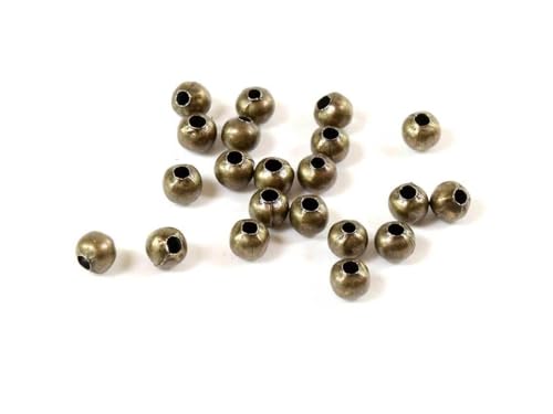 Vintageparts Schlichte Zwischenperlen in antik bronzefarben 4 mm 100 Stück DIY-Schmuck Metallperlen Zwischenelement Schmuckherstellung von Vintageparts FACHHANDEL FÜR SCHMUCKZUBEHÖR