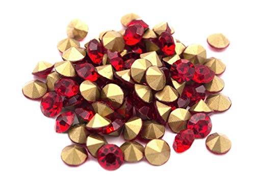 Vintageparts Strasssteine in rot 5 mm 30 Stück DIY Schmuck von Vintageparts