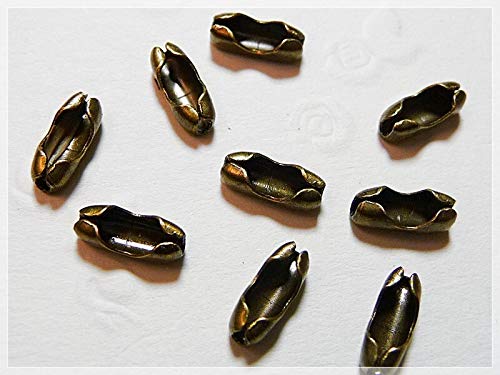 Vintageparts Verschlüsse für 2mm Kugelketten in antik bronzefarben 30 Stück Schmuck selber Machen von Vintageparts