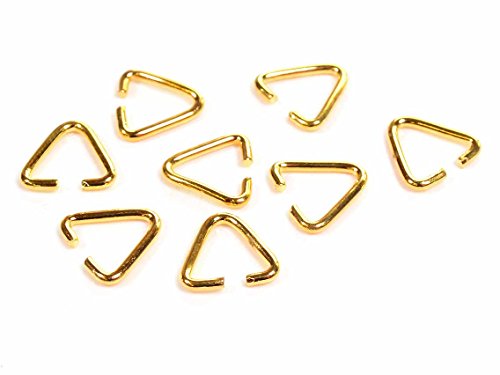 Vintageparts dreieckige Biegeringe in goldfarben 9 x 6 mm 20 Stück DIY Schmuck Collierschlaufen Dreieck Triangle von Vintageparts FACHHANDEL FÜR SCHMUCKZUBEHÖR