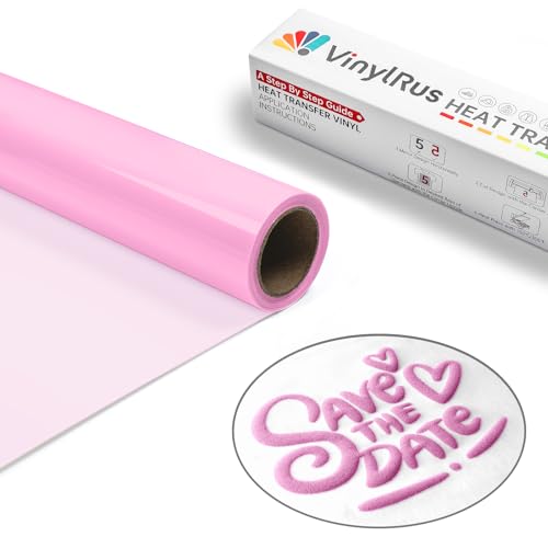 VinylRus Puff Vinyl Heat Transfer – 30,5 cm x 1,8 m, Pink Puffy 3D Iron on Vinyl für T-Shirt, Puff HTV Vinyl-Rolle für Silhouette Cameo, Cricut Air oder Maker, leicht zu schneiden und zu jäten von VinylRus