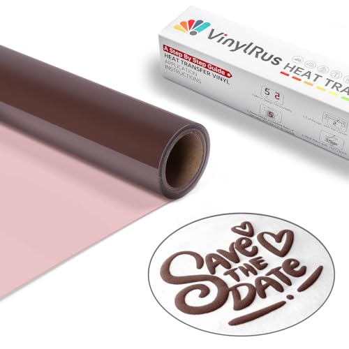 VinylRus Puff Vinyl Heat Transfer – 30,5 cm x 1,8 m, Puffy 3D Coffee Brown Iron on Vinyl für T-Shirt, Puff HTV Vinyl-Rolle für Silhouette Cameo, Cricut Air oder Maker, leicht zu schneiden und zu jäten von VinylRus