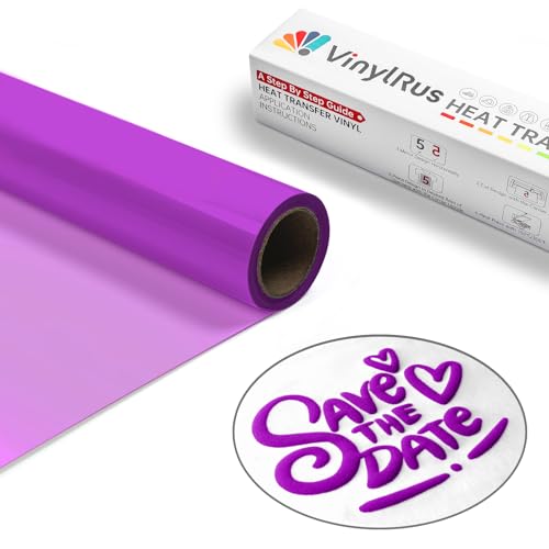 VinylRus Puff Vinyl-Wärmetransfer, 30,5 cm x 1,8 m, violett, geschwollenes 3D-Vinyl zum Aufbügeln, Puff HTV-Vinyl-Rolle für Silhouette Cameo, Cricut Air oder Maker, leicht zu schneiden und zu jäten von VinylRus