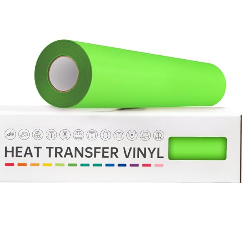 VinylRus Wärmetransfer-Vinyl-Rolle zum Aufbügeln, Neongrün, HTV-Vinyl für Silhouette Cameo, Cricut, leicht zu schneiden und zu jäten, 30,5 cm x 6,1 m, Neongrün von VinylRus