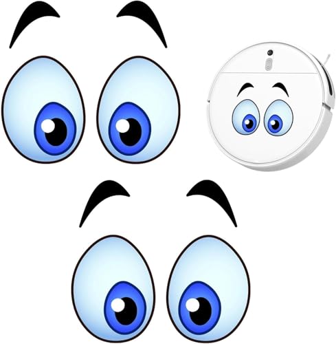 Lustige Roboter-Augen-Aufkleber, 2 Pack wasserdichte Cartoon-Augen-Aufkleber Staubsauger-Roboter-Aufkleber Roboter-Rasenmäher-Augen-Aufkleber Aufkleber Dekorative Aufkleber von Viojrlly