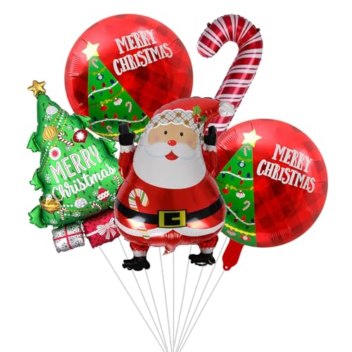 Viojrlly Weihnachtsballon Christmas Deko 5 Stück Weihnachten Luftballons Weihnachtsdeko Kinder Weihnachten Party Dekoration Latex Ballons Christmas Party Deko Helium Luftballons Weihnachtsballons (C) von Viojrlly