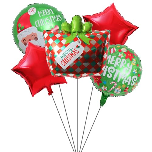 Viojrlly Weihnachtsballon Christmas Deko 5 Stück Weihnachten Luftballons Weihnachtsdeko Kinder Weihnachten Party Dekoration Latex Ballons Christmas Party Deko Helium Luftballons Weihnachtsballons (D) von Viojrlly