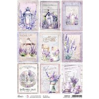 Motiv-Strohseide "Morning Provence - Lavender Cards" von Violett