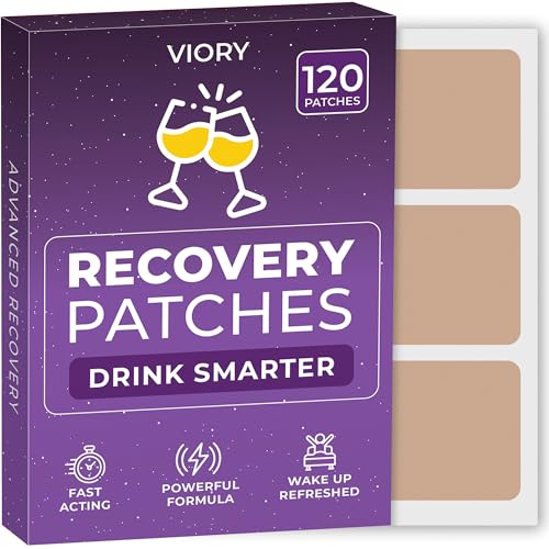 Viory Recovery Patches 120 Stück – Wachen Sie erfrischt und energetisiert mit unseren 100% natürlichen Inhaltsstoffen Wiederherstellungspflaster – hautfreundlich und wasserdicht – vor dem Trinken von Viory