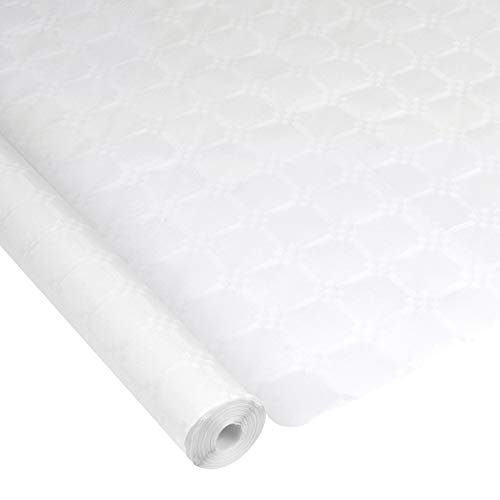 Viphome Damast-Tischdecke, 1,18 x 20 m, 25 g, Weiß, 118 x 2000 von Viphome