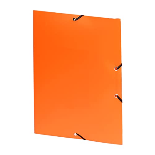 Viquel Mappe mit 3 Klappen aus Polypropylen, mit Gummizugverschluss, A4, Orange von Viquel