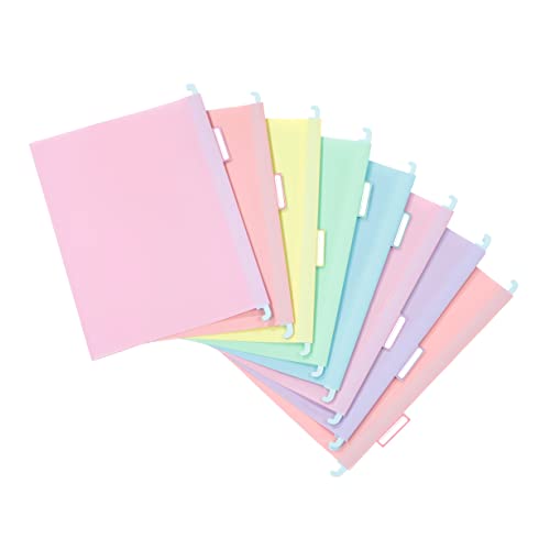 Viquel - Set mit 8 Hängemappen aus Kunststoff Rainbow Pastel – Pastellfarben – robuster Kunststoff – Registerkarte zur Identifizierung – 5 Farben sortiert von Viquel