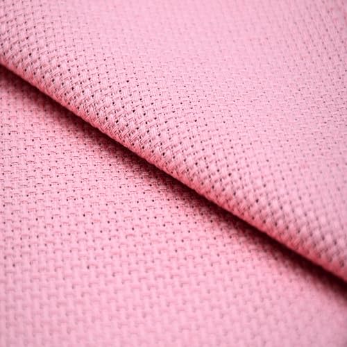 Aida-stoff Virginia Tex Kreuzstich Stickerei COUNT 11, Aida Stoff 100 cm x 150 cm Rosa 100% Baumwolle, hochwertiger Stoff zum Sticken und kreativen Handarbeiten (Rosa) von Virginia Tex