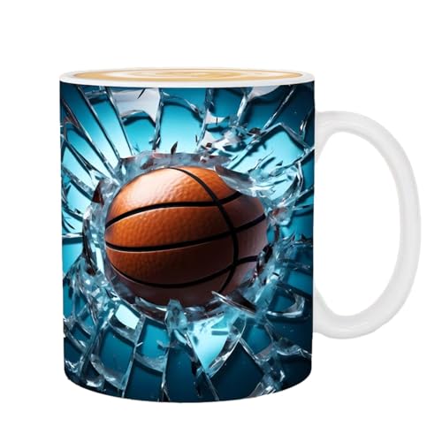 Virtcooy Loch in einer Wandtasse, 3D-Kugeltasse | Flache 350-ml-Kugelbecher-Kaffeetasse mit 3D-Effekt - Lebendige Farben Keramiktasse. Keramik-Teetasse für Weihnachten und Ostern von Virtcooy