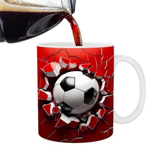 Virtcooy Lustige Kaffeetasse, Reisekaffeetasse - Tragbarer Ballbecher mit flachem 3D-Effekt - Keramik-Teetasse, lebendige Farben, Keramiktasse für Kaffee, Tee, heiße Schokolade von Virtcooy