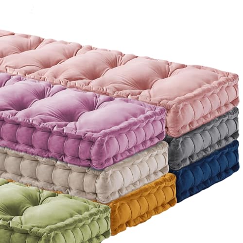 VisLarsc Kissen für Bank, Sitz und den Innenbereich, bequeme Bankkissen, tragbares Stuhlkissen mit Tragegriff, Samtstoff, weiches Sitzkissen, mehrere Größen, über 20 Farben (Beige, 60 x 60 x 10 cm) VisLarsc Kissen für Bank, Sitz und den Innenbereich, bequeme Bankkissen, tragbares Stuhlkissen mit Tragegriff, Samtstoff, weiches Sitzkissen, mehrere Größen, über 20 Farben (Beige, 60 x 60 x 10 cm) von VisLarsc