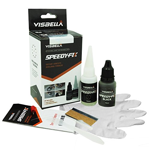 Visbella 7 Sekunden Speedy Fix Industriekleber Schweißnaht aus der Flasche Sekundenkleber extra stark wasserfest Kleber Kunststoffkleber (Schwarz 2PC) von Visbella