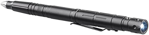 VisorTech Kubotan: 5in1-Tactical Pen mit Kugelschreiber, LED, Glasbrecher & Brieföffner (Kugelschreiber mit Messer, mit Taschenlampe, Selbstverteidigung) von VisorTech