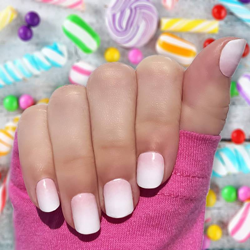 Kids Pink & White Ombre | Alter 5-10/Nail Wraps von VistaRustics