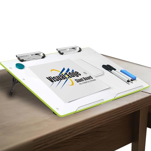 Visual Edge Slant Board - Verstellbare tragbare Workstation, magnetisches Whiteboard-Klemmbrett, 22-Grad-Winkel für optimales Schreiben, Lesen, ergonomisches Schreibtischzubehör für vielbeschäftigte von Visual Edge Slant Board