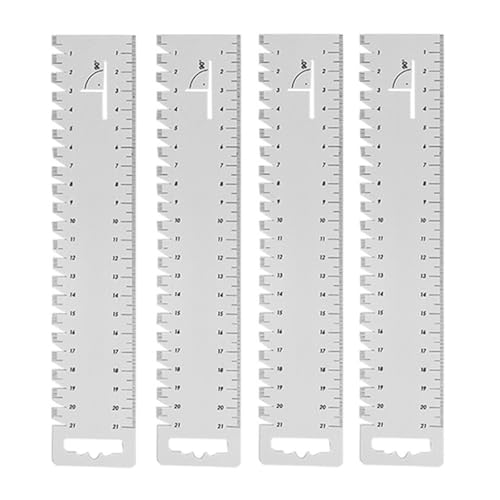 Visxcnu 4 Stück Saummaß Set Nählineal Set Schneiderlineal Lineal Nähen Lineal Grundschule Patchwork Lineal Handmaß Handmaß Sewing Ruler für Quilten Nähen und Messen,23cm*4cm Handmaß Set von Visxcnu