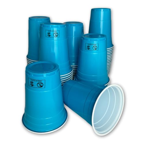 Vitavalley 50 babyblaue/hellblaue Party-Cups (473ml) - wiederverwendbare & robuste Plastikbecher - ideal für Deine Feier von Vitavalley