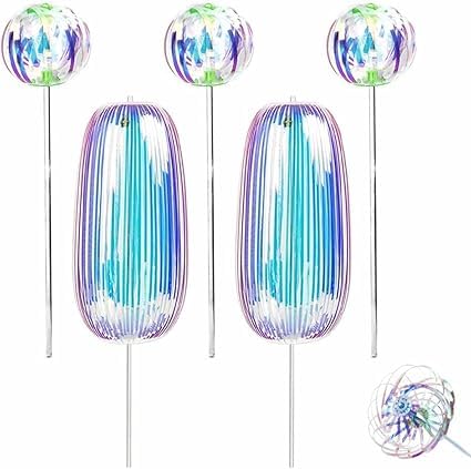 Rainbow Twirler,Rainbow Twirler Stick,Rainbow Stick,Spin Twirl Swirl and Dazzle,Magic Party Bubble Wand,Variable Twirler Stick Rave Toys for Party Festivals and Funny Attractive Nigh (5pcs) von Vitrywei