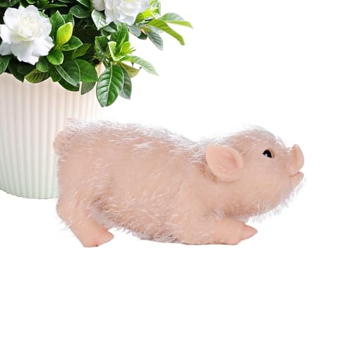 Vitsrisea Schweinepuppe Silikon Realistische Schweinefigur, Weiches Miniatur Tier | Schweinemodell, Renierte Tierfigur, Sammlerdekoration Für Wohnzimmer, Spielzeug von Vitsrisea