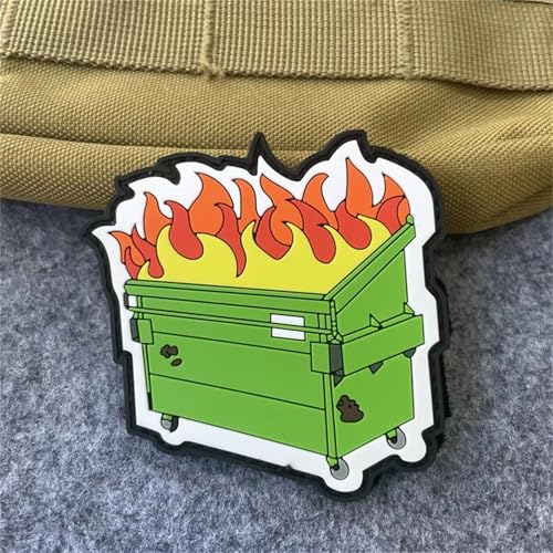 3D PVC Klett Patches, Container Flasche Flamme Patches Klett Tactical Morale Aufnäher Applikationen für Kleidung Taschen Rucksack Uniform Weste (CUSTOM-0336) von Viusneun